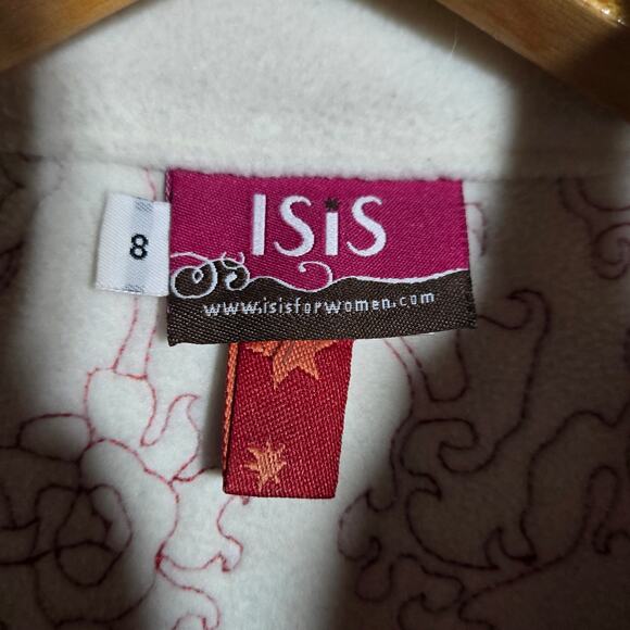 Isis Orange Red Quilted Vest 8 Full Zip Floral Outdoor Utility Winter Active - Picture 2 of 9
